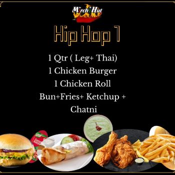 Hip Hop 1 – Qtr. Broast (Leg+Thai), Burger, Roll, Extras
