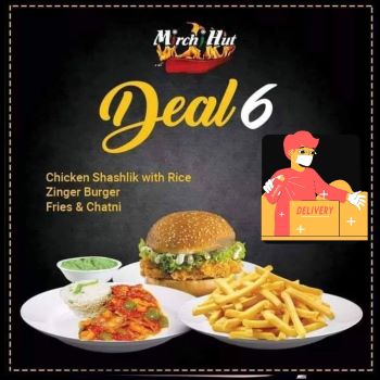 Deal 6 – Chicken Shashlik with Rice, Zinger Burger, Fries, Chatni