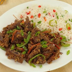 Beef Chili Dry with Rice
